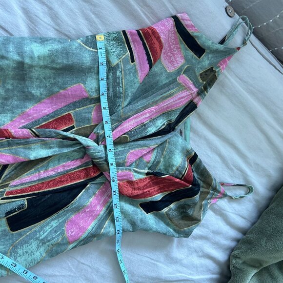 Jason Wu Multicolor Abstract Tropical Print Midi Linen Dress - Picture 9 of 12